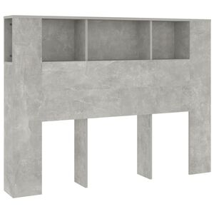 vidaXL Headboard Cabinet | Concrete Grey | Engineered wood | Medium