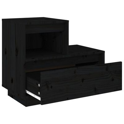 vidaXL Bedside Cabinets 2 pcs Black 60x34x51 cm Solid Wood Pine