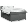 vidaXL Box Spring Bed with Mattress Dark Grey Queen Fabric