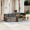 vidaXL 8 Piece Garden Sofa Set with Cushions Grey Poly Rattan