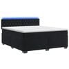 vidaXL Box Spring Bed with Mattress and LED Black Queen Velvet