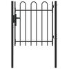 vidaXL Fence Gate Boxtel Single Door with Arched Top Steel 1x1 m Black
