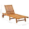 vidaXL Garden Sun Lounger with Cushion Solid Acacia Wood