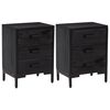 vidaXL Bedside Cabinets 2 pcs Black 40x30x55 cm Solid Wood Pine