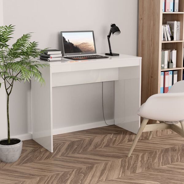 vidaXL Desk High Gloss White 90x40x72 cm Engineered Wood