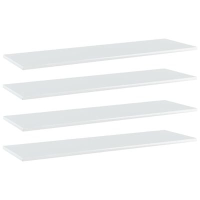 vidaXL Bookshelf Boards 4 pcs High Gloss White 100x30x1.5 cm Engineered Wood