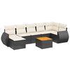 vidaXL 8 Piece Garden Sofa Set with Cushions Black Poly Rattan