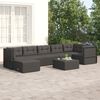 vidaXL 7 Piece Garden Lounge Set with Cushions Black Poly Rattan