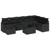 vidaXL Garden Sofa Set 9 pcs Black Poly Rattan