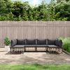 vidaXL 6 Piece Garden Lounge Set with Cushions Anthracite Poly Rattan