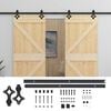 vidaXL Sliding Door 2 pcs 100 x 210 cm Solid Pine Wood