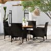 vidaXL 5 Piece Garden Dining Set Poly Rattan Black