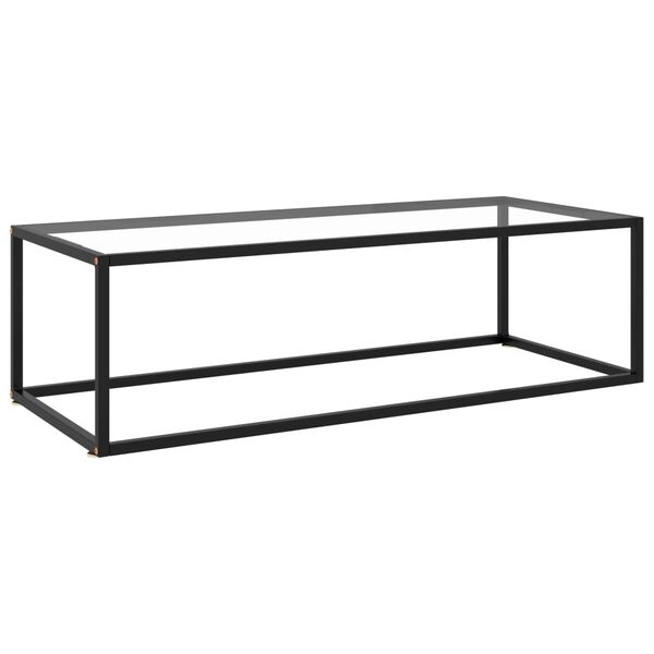 vidaXL Coffee Table Black with Tempered Glass 120x60x35 cm