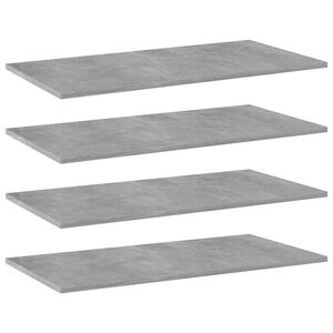 vidaXL Bookshelf Boards 4 pcs Concrete Grey 80x40x1,5 cm Engineered Wood