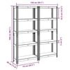 vidaXL 5-Layer Storage Shelves 2 pcs Silver Steel&Engineered Wood
