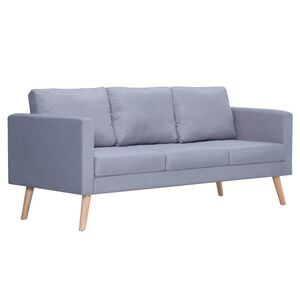 vidaXL Sofa 3-Seater Fabric Light Grey