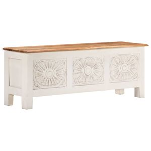 vidaXL Storage Box | White | Solid Acacia wood, MDF | Large | Lowboard