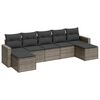 vidaXL 7 Piece Garden Sofa Set with Cushions Grey Poly Rattan