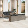 vidaXL Garden Sofa Set with Storage 9 pcs Grey Poly rattan
