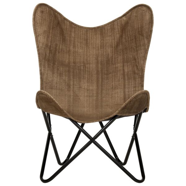 vidaXL Butterfly Chair Taupe Canvas
