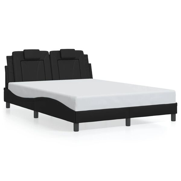 vidaXL Bed Frame "Viana" without Mattress Black 137x190 cm Double Faux Leather