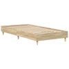 vidaXL Bed Frame No Mattress Sonoma Oak 90x190 cm Single Engineered Wood