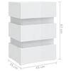 vidaXL LED Bedside Cabinet High Gloss White 45x35x67 cm Engineered Wood