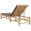 vidaXL Sun Lounger with Cushions 55x199x30 cm Bamboo