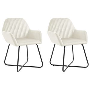 vidaXL Dining Chair | Set of 2 | Cream | Velvet | Standard | Ergonomic