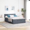 vidaXL Ottoman Bed with Mattress Dark Grey Queen Velvet