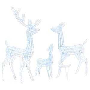 vidaXL Reindeer Family | Cold White | Acrylic | Large | Decorative Inlays