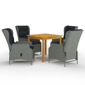 vidaXL 5 Piece Garden Dining Set Light Grey