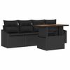 vidaXL Garden Sofa Set 5 pcs Black Poly rattan