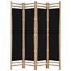 vidaXL Folding 4-Panel Room Divider 160 cm Bamboo and Canvas