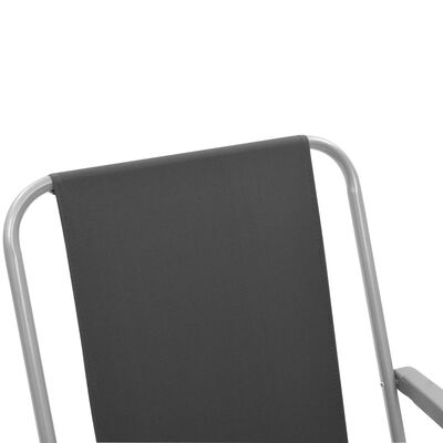 vidaXL Folding Camping Chairs 2 pcs 52x59x80cm Grey