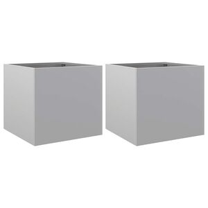 vidaXL Planters 2 pcs Silver 32x30x29 cm Galvanised Steel