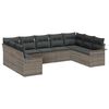 vidaXL Garden Sofa Set with Storage 9 pcs Grey Poly Rattan