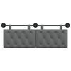 vidaXL Hanging Headboard Wall-mounted Dark Grey 150 x 55 x 7 cm Fabric