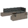 vidaXL Garden Sofa Set with Storage Grey Poly rattan
