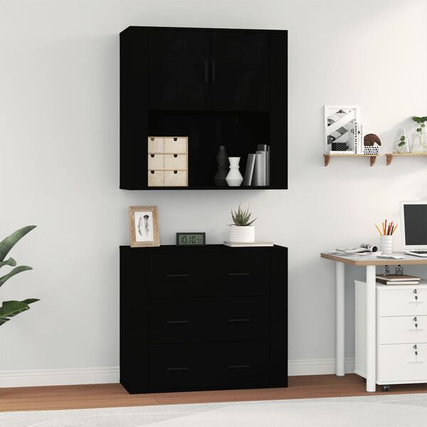 vidaXL Highboard Black Engineered Wood