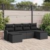 vidaXL Garden Sofa Set with Cushion 6 pcs Black Poly rattan