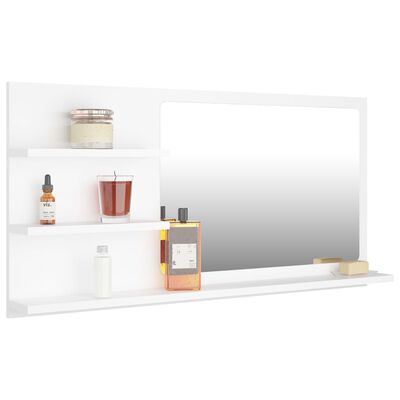 vidaXL Bathroom Mirror White 90x10.5x45 cm Engineered Wood