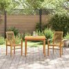 vidaXL Stacking Dining Chairs 2 pcs Solid Teak