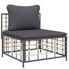 vidaXL 5 Piece Garden Lounge Set with Cushions Anthracite Poly Rattan