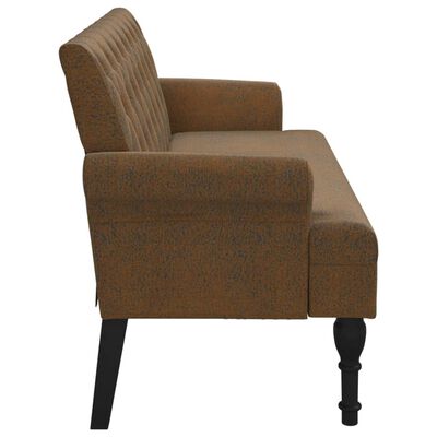 vidaXL Bench with Backrest Brown 120x62x75.5 cm Faux Suede Leather