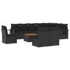 vidaXL 11 Piece Garden Sofa Set with Cushions Black Poly Rattan