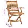 vidaXL Folding Garden Chairs with Cushions 4 pcs Solid Teak Wood