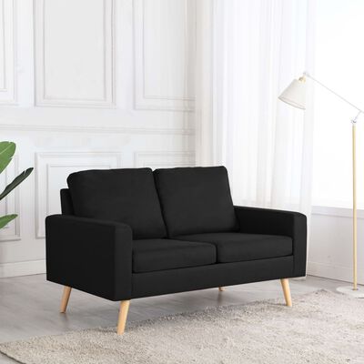 vidaXL 2-Seater Sofa Black Fabric