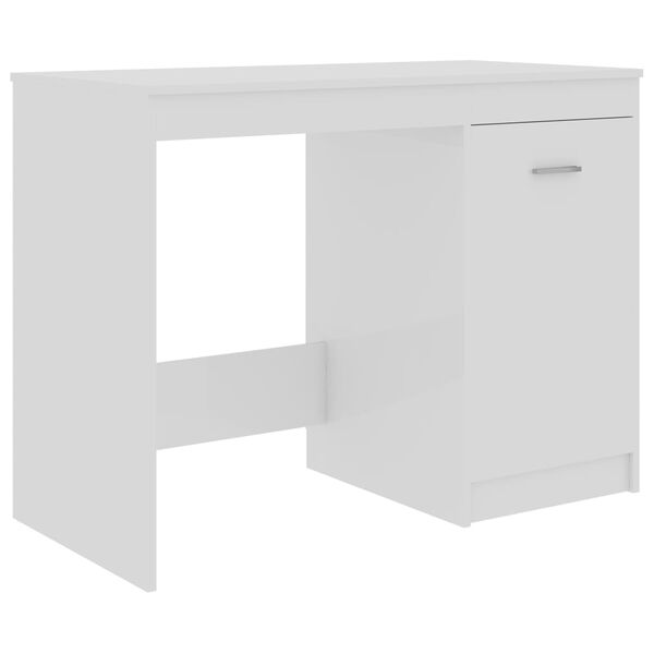 vidaXL Desk High Gloss White 100x50x76 cm Engineered Wood