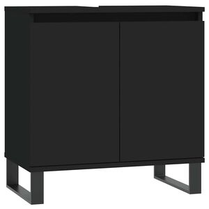 vidaXL Bathroom Cabinet Black 58x33x60 cm Engineered Wood